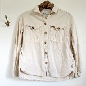 Hollister Light Tan Button Up Jacket